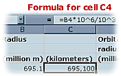 Formula for cell C4