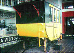 A replica of one of the first passenger carriages