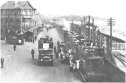 The scene during the 1920's near the Bay View Hotel, St. Helen's