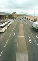 The view from the pedestrian footbridge towards Swansea