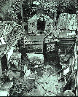 A photograph of an air raid shelter
