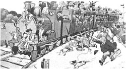 Cartoons were published of the Mumbles Train