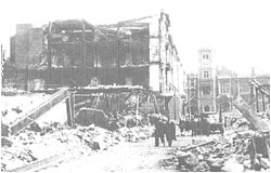 Damage caused after one of the bombing raids