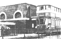 Train of the 1950's waits at Blackpill Station