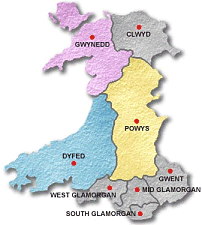 Map of Wales